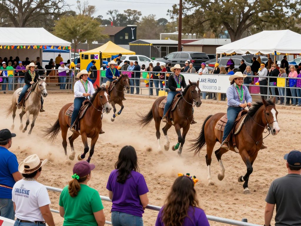Community members enjoying festivities in Lake Houston area.