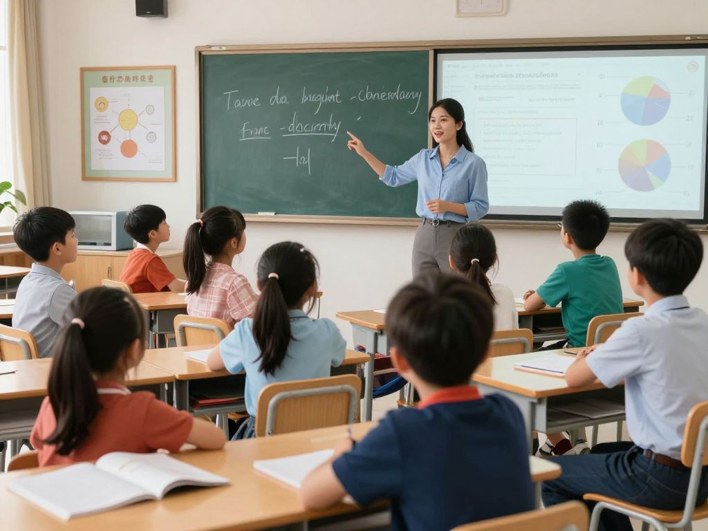 A classroom with students actively participating in learning