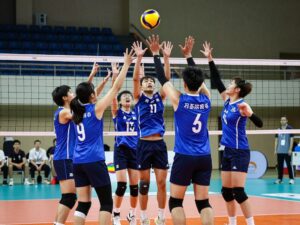 Lumberton High School volleyball team celebrating their championship win
