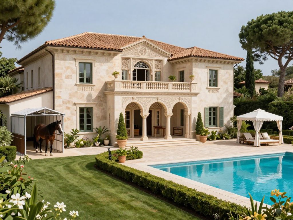 Mediterranean-style estate in Houston with stables