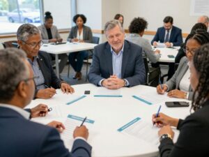Group of seniors attending a Medicare outreach workshop