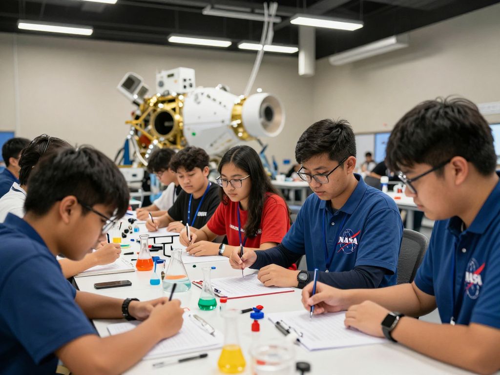Students conducting research in partnership with NASA