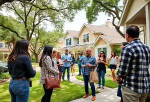 First-time buyers exploring an open house in Houston.