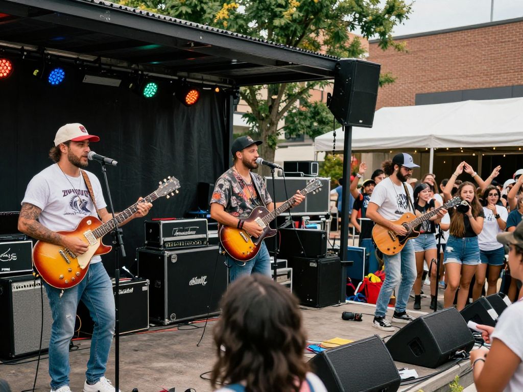 Outdoor music performance in Houston featuring local talent and an engaged audience.