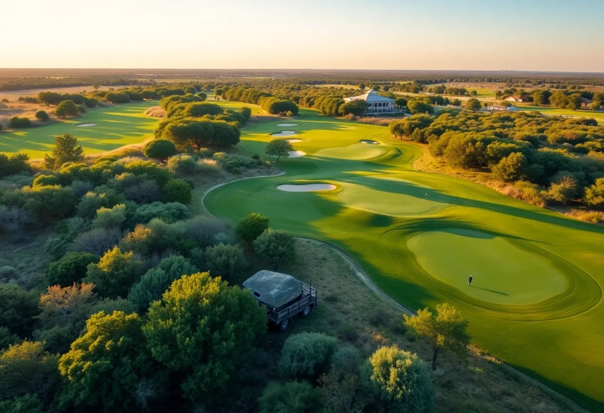 A picturesque public golf course in Texas with lush greens