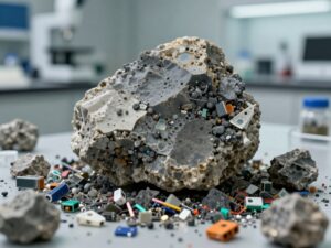 Extraction of rare earth minerals from electronic waste at a university lab.