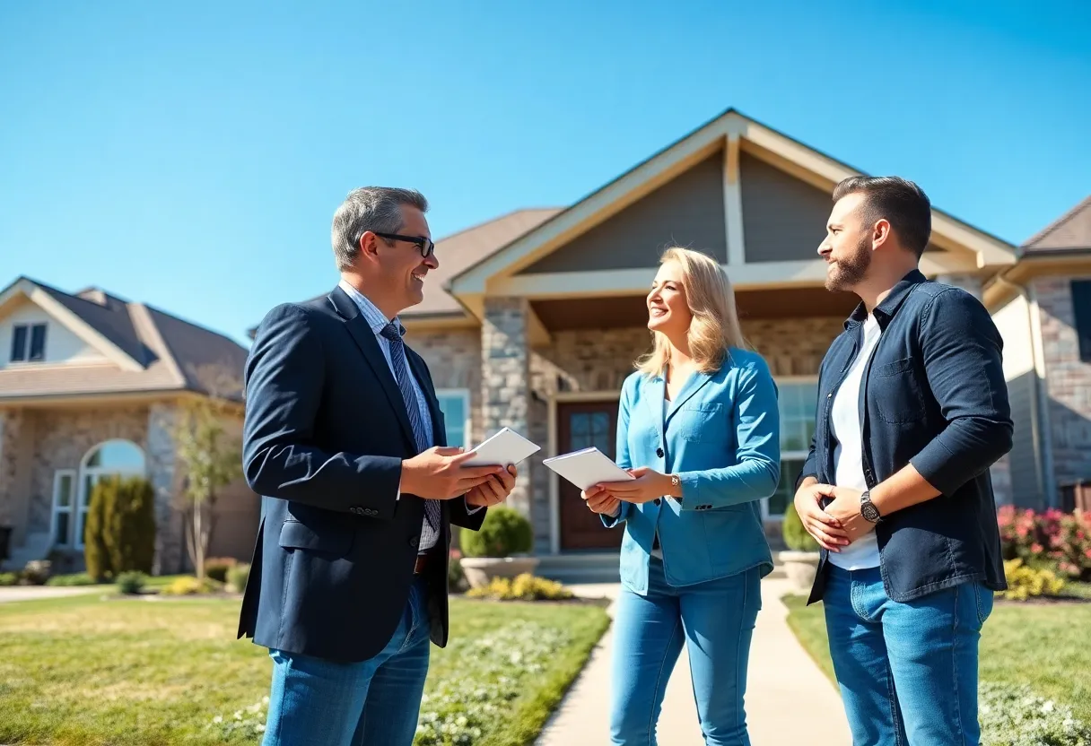 Real estate agent assisting first-time buyers in Houston