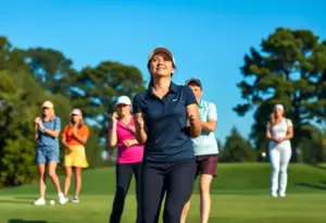 Sam Houston women's golf team during tournament play