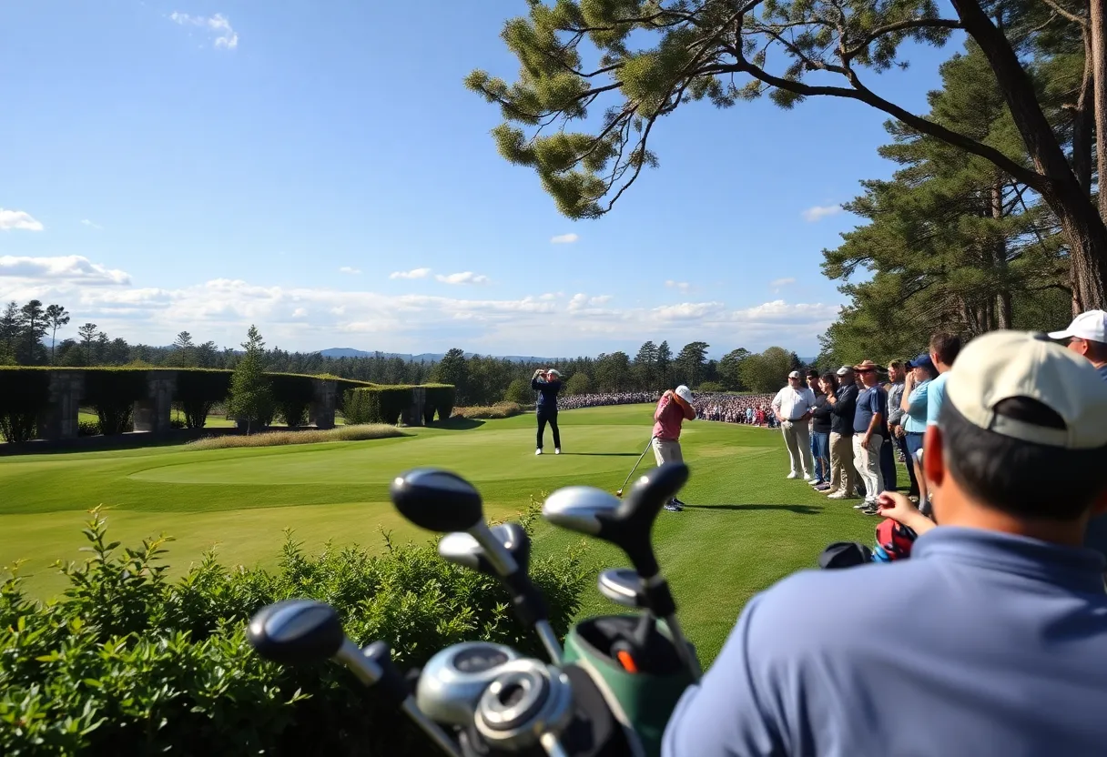 Golf course during the Sam Houston men's golf tournament at Bentwater Intercollegiate