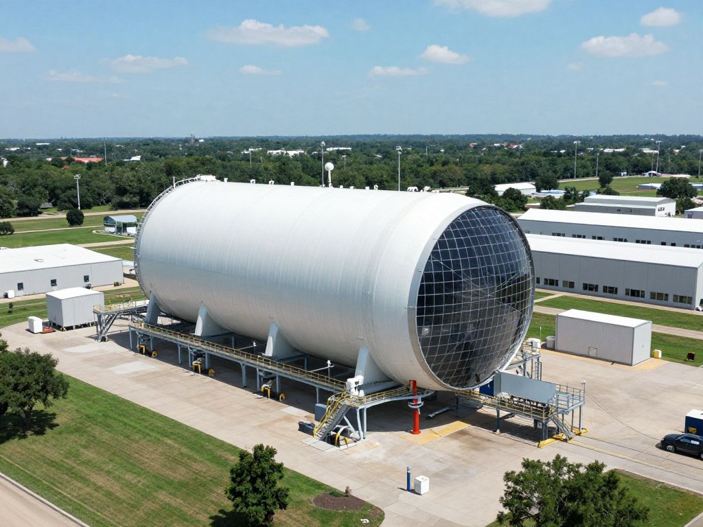 Rendering of a small modular nuclear reactor facility in Texas