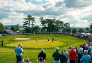 Southern Highlands Collegiate Golf Tournament featuring players on the green