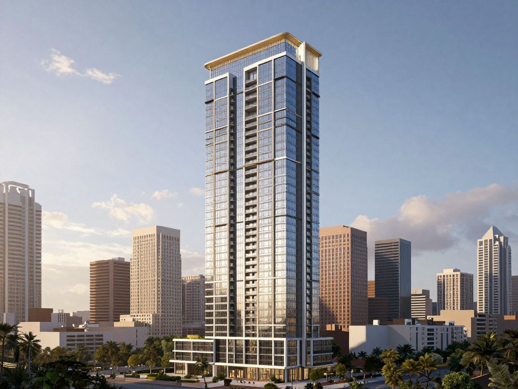 Architectural view of the St. Regis Residences in Houston.
