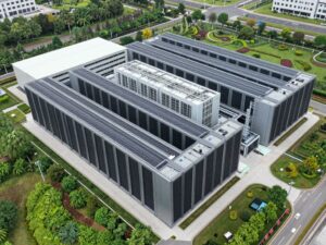 Large data center in Texas with cooling systems in place.