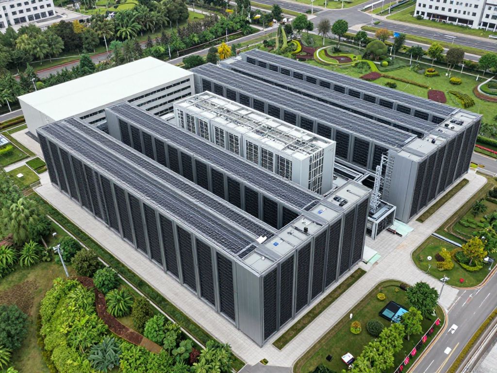 Large data center in Texas with cooling systems in place.