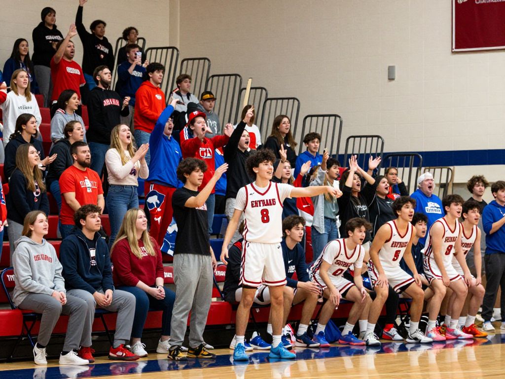High school basketball game in Texas showcasing sportsmanship