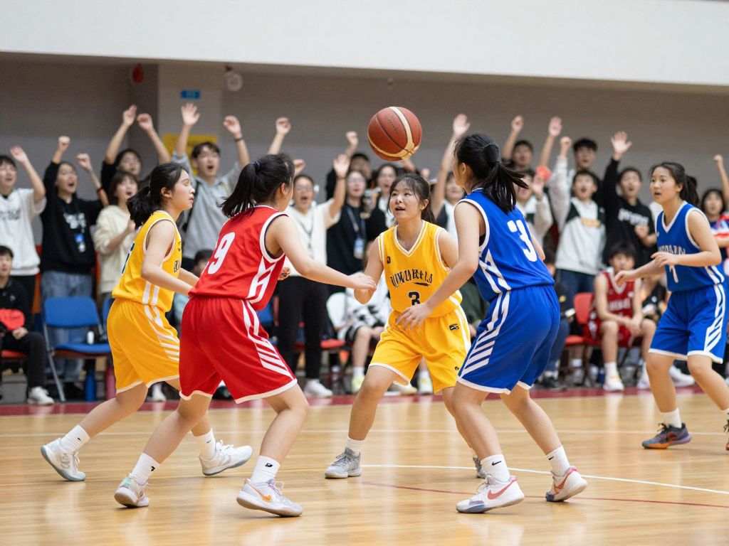 High school girls basketball game in Texas