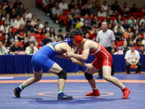 Wrestlers competing at the Texas High School Wrestling Championships
