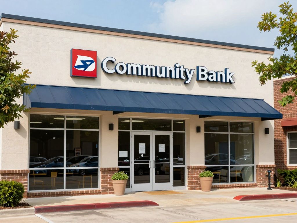 Exterior view of Texas Regional Bank branch in Magnolia, Texas