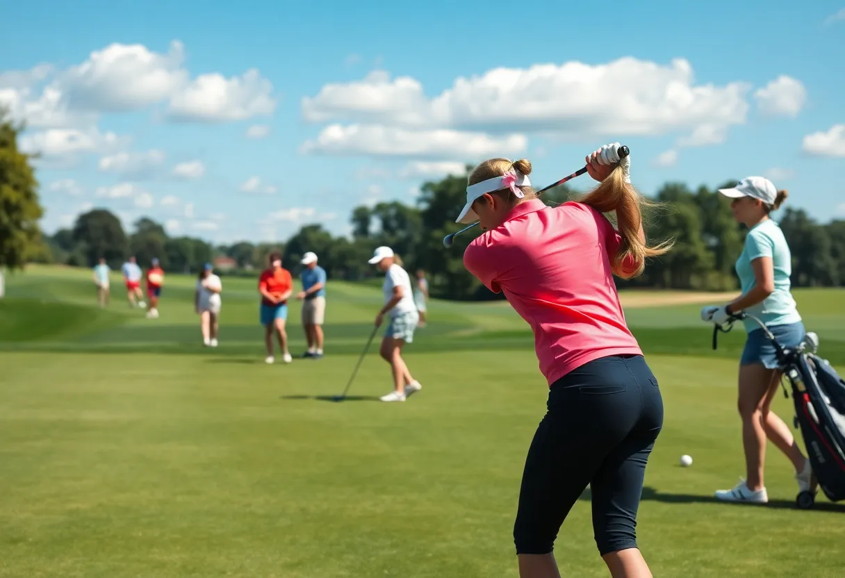 UNC women's golf team celebrating their win at the Chevron Collegiate