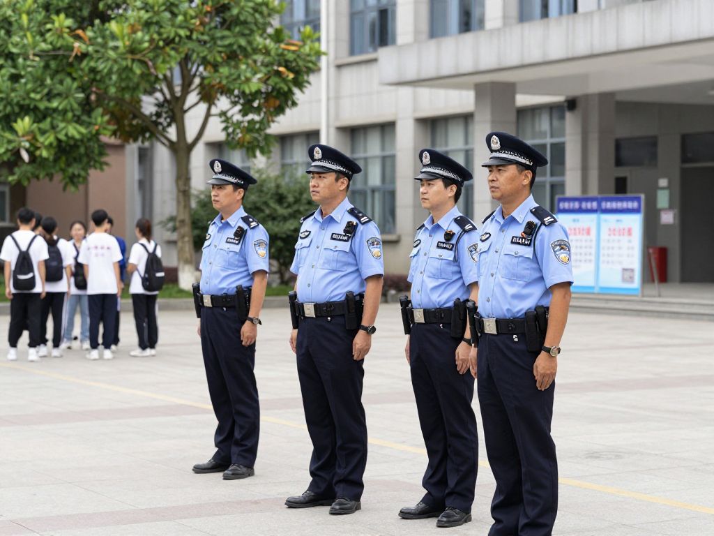 University police officers ensuring campus safety