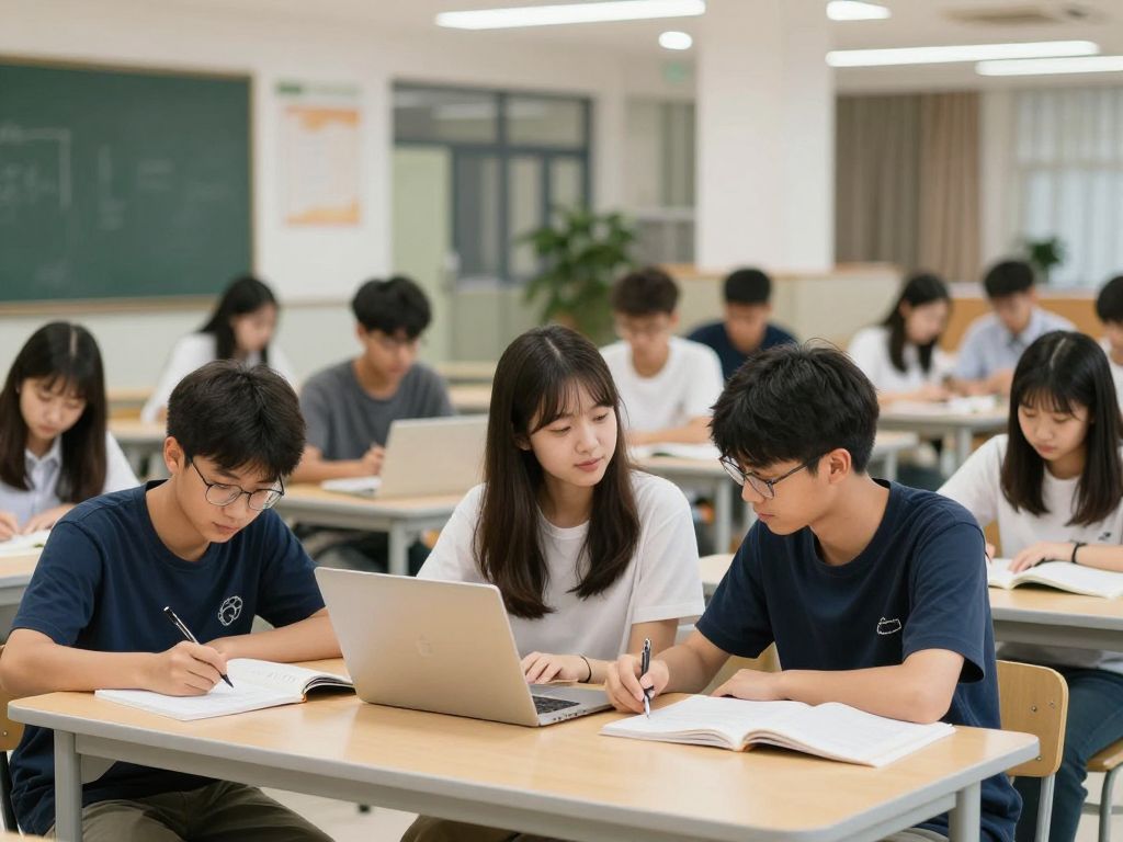 Students on the University of Texas at Austin campus engaged in academics