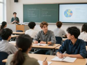 Students from UT Austin engaged in international scholarship and collaboration.