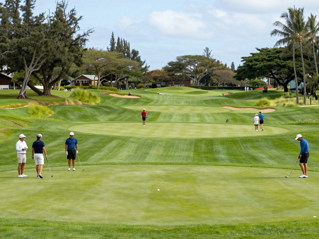 University of Texas men's golf team competing at Amer Ari Invitational in Hawaii.
