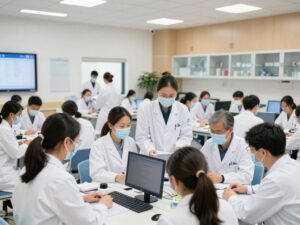 Campus of the University of Texas Medical Center with students in a collaborative environment
