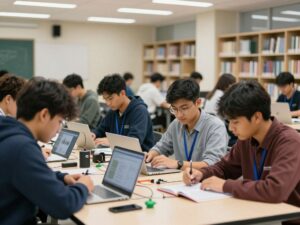 Students collaborating on engineering projects at UT Tyler