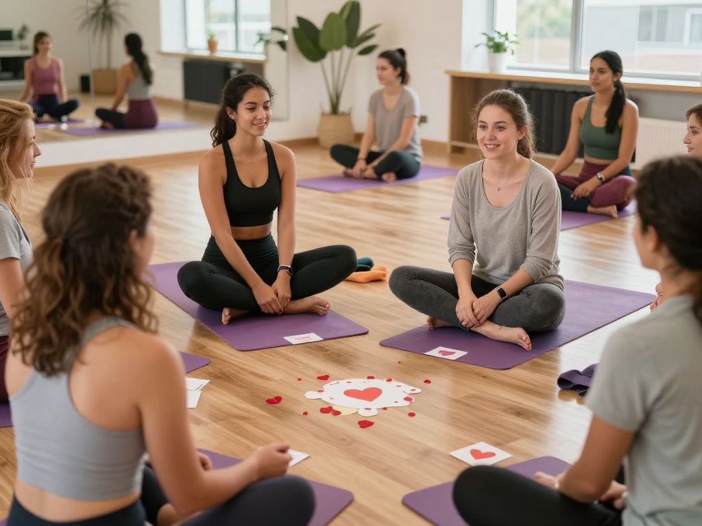 Singles participating in the Valentine's Tantra Speed Date event at yoga studio