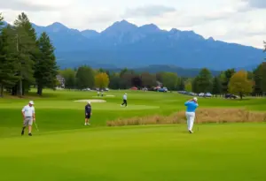 Golfers at Boulder Creek Golf Club during the Las Vegas Desert Classic