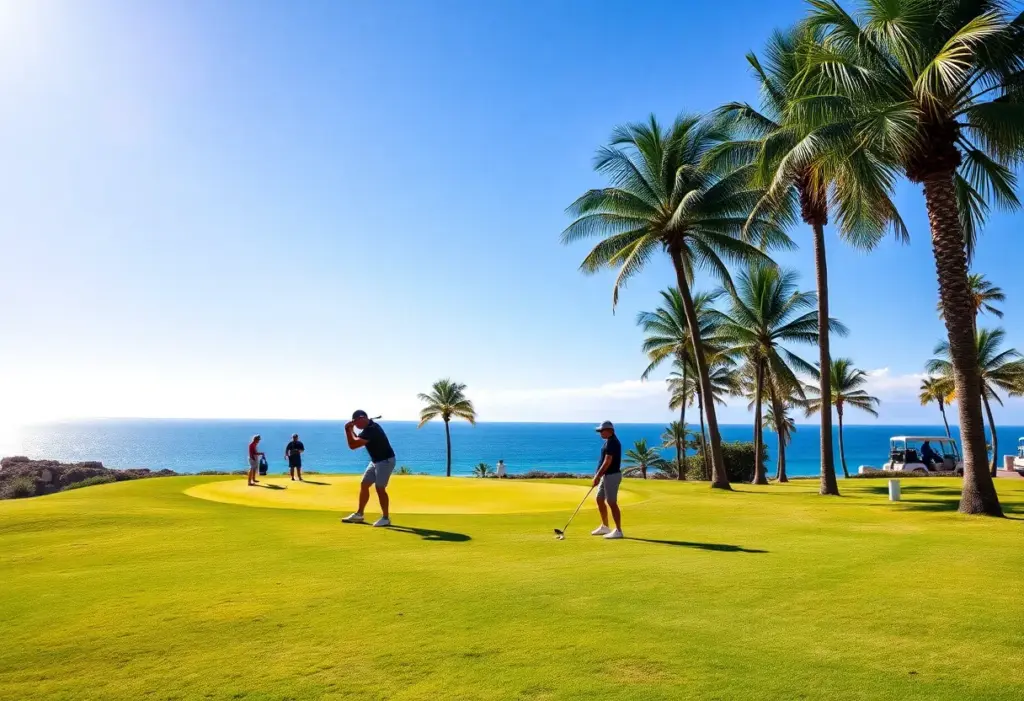 Golfers competing at the Cabo Collegiate in Cabo San Lucas, Mexico