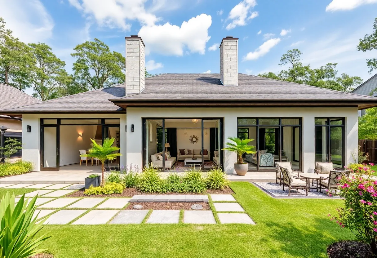 Home additions in Houston with outdoor living spaces