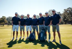 Houston Christian University Huskies men's golf team preparing for competition