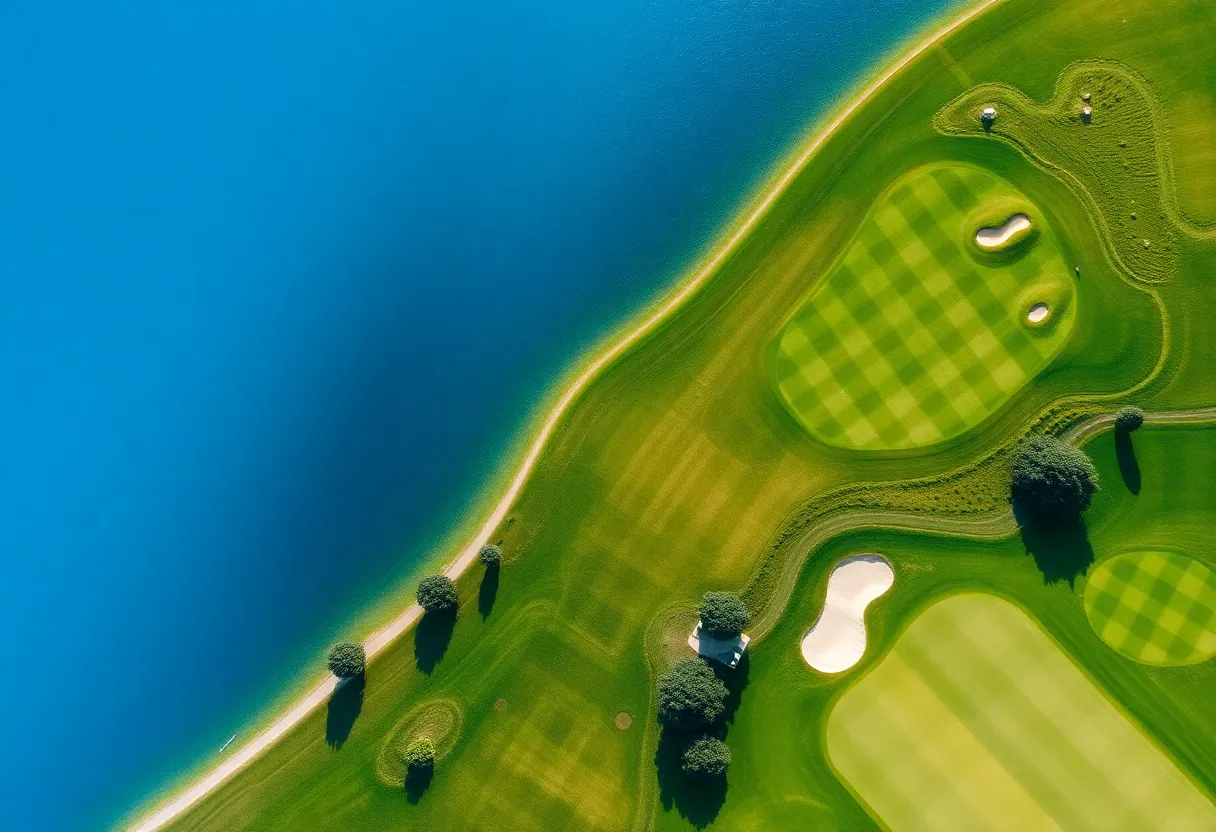 Aerial view of Memorial Park Golf Course showcasing lush fairways and greens.