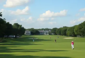 Golfers competing at Memorial Park Golf Course