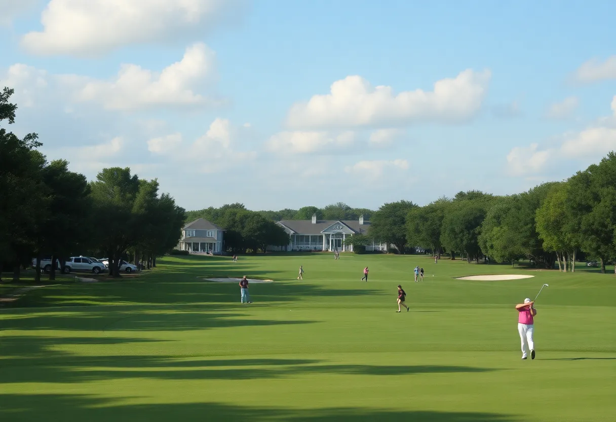Golfers competing at Memorial Park Golf Course