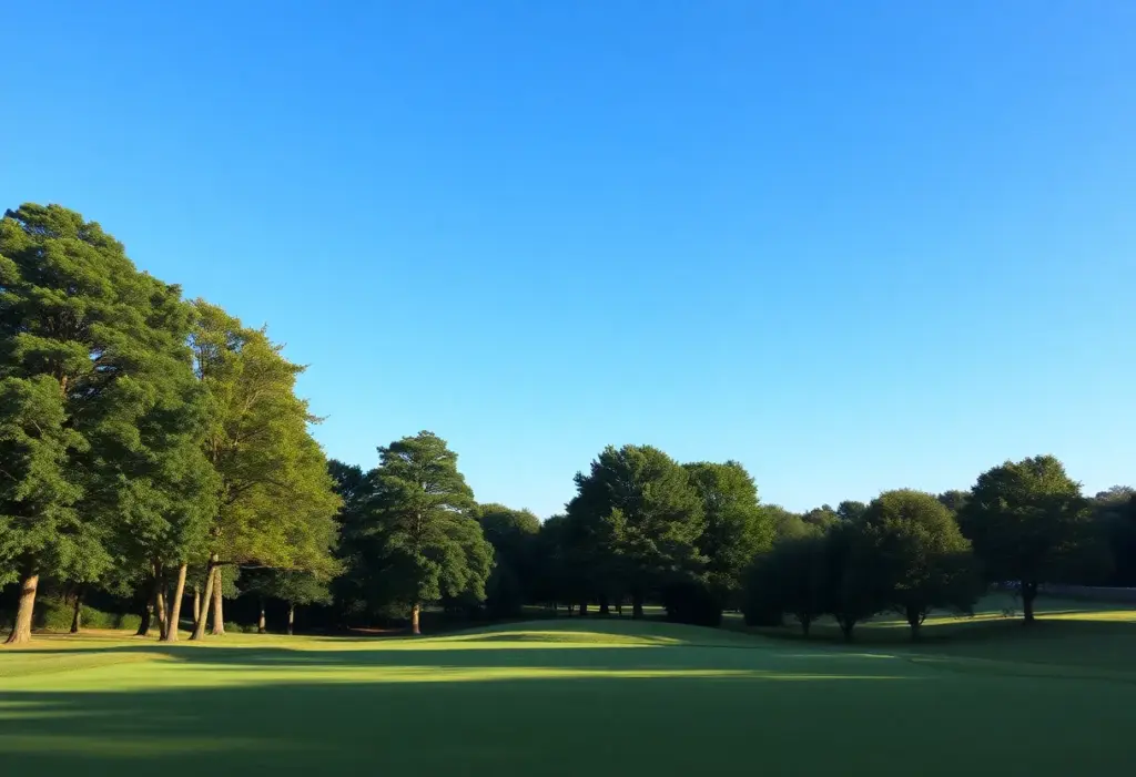 A beautiful lawn and golf course at Oakbourne Country Club in Lafayette, Louisiana.