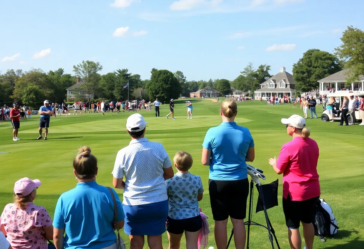 Women golfers competing at Riverbend Country Club