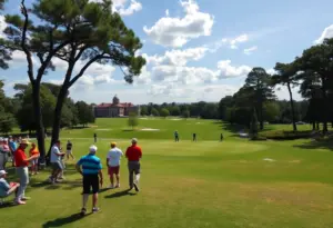 Golfers at the Texas Children's Houston Open at Memorial Park