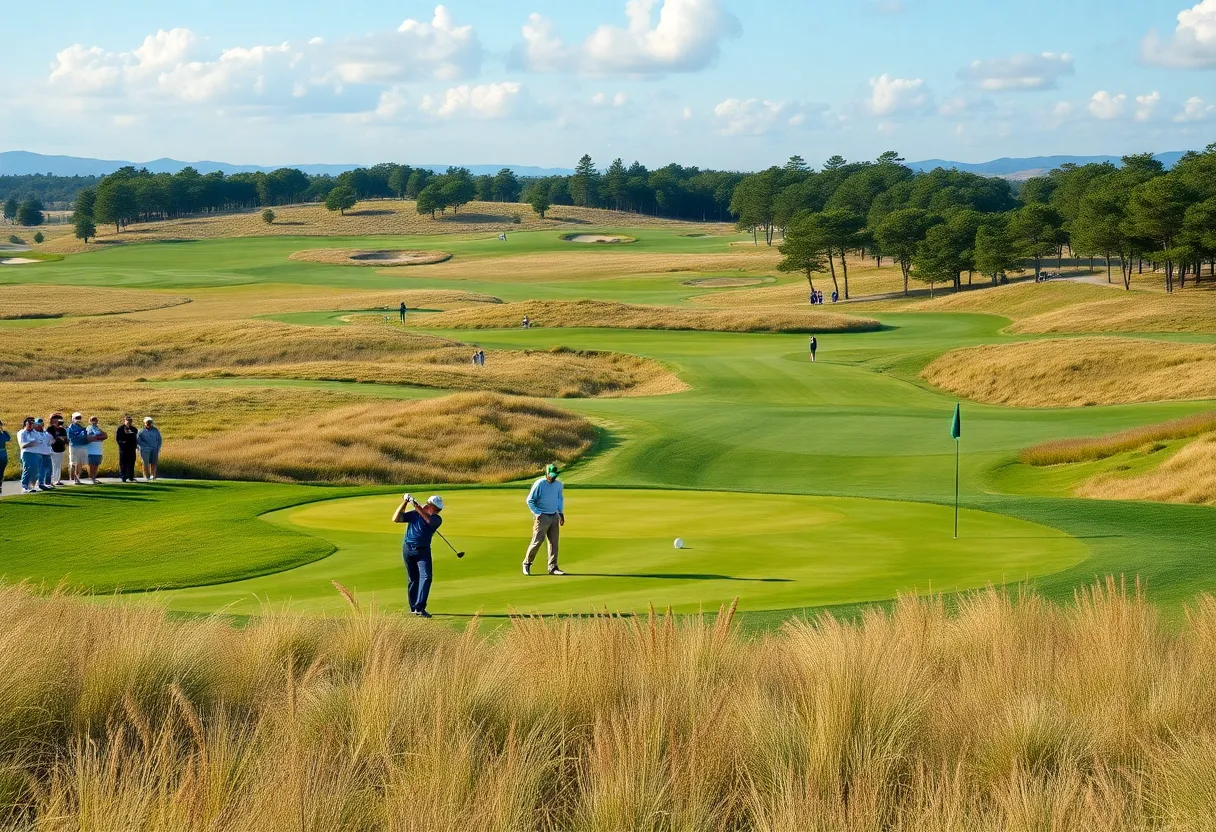 Golfers competing at the Texas Children's Houston Open at Memorial Park Golf Course