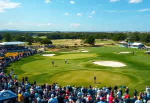 Golfers at the Texas Children's Houston Open tournament