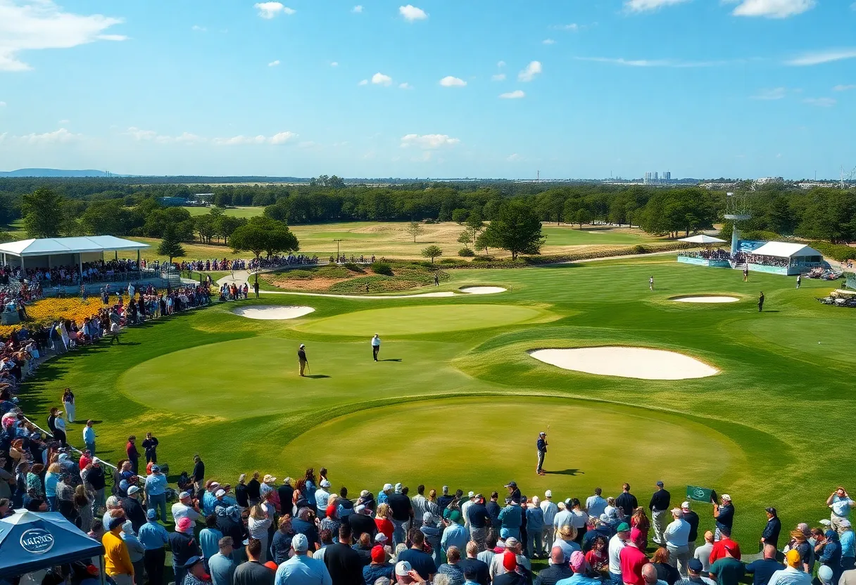 Golfers at the Texas Children's Houston Open tournament