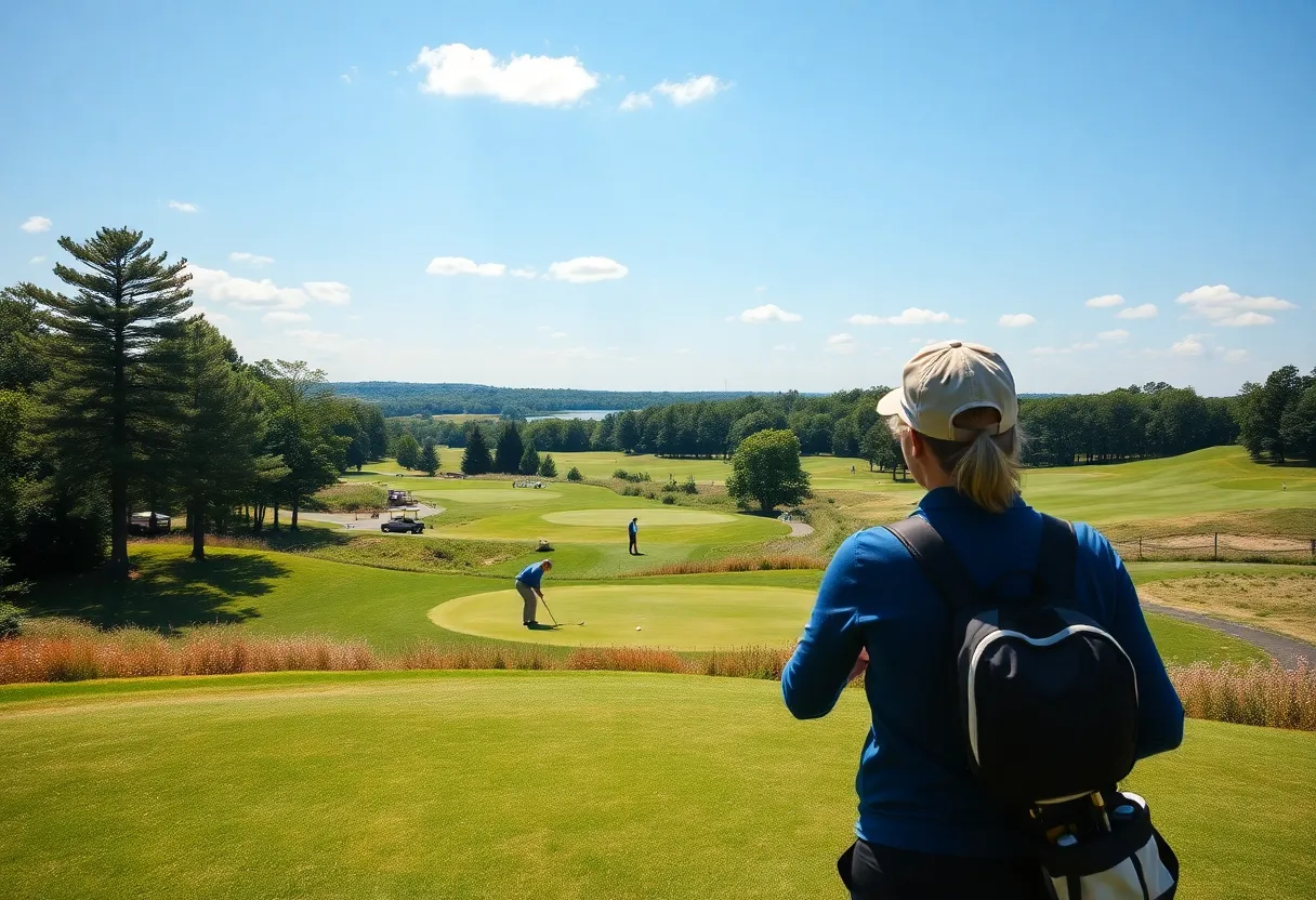 Golfers participating in the US Women's Amateur Qualifying events