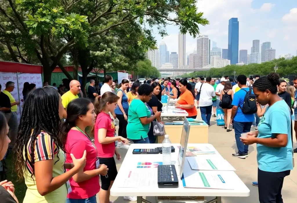 Community health event in Houston, showcasing various activities and engagement.